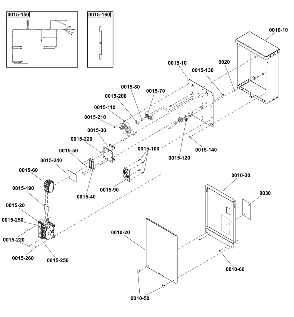 Transfer Switch - Hingeless Enclosure Diagram and Parts List for 040627-01  Briggs and Stratton Generator